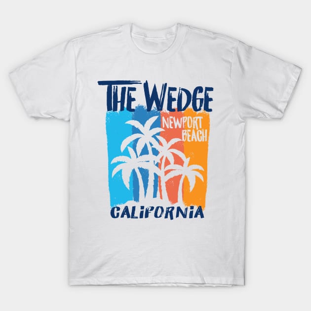 The Wedge Newport Beach California Fun Colorful Palm Trees T-Shirt by PacPrintwear8